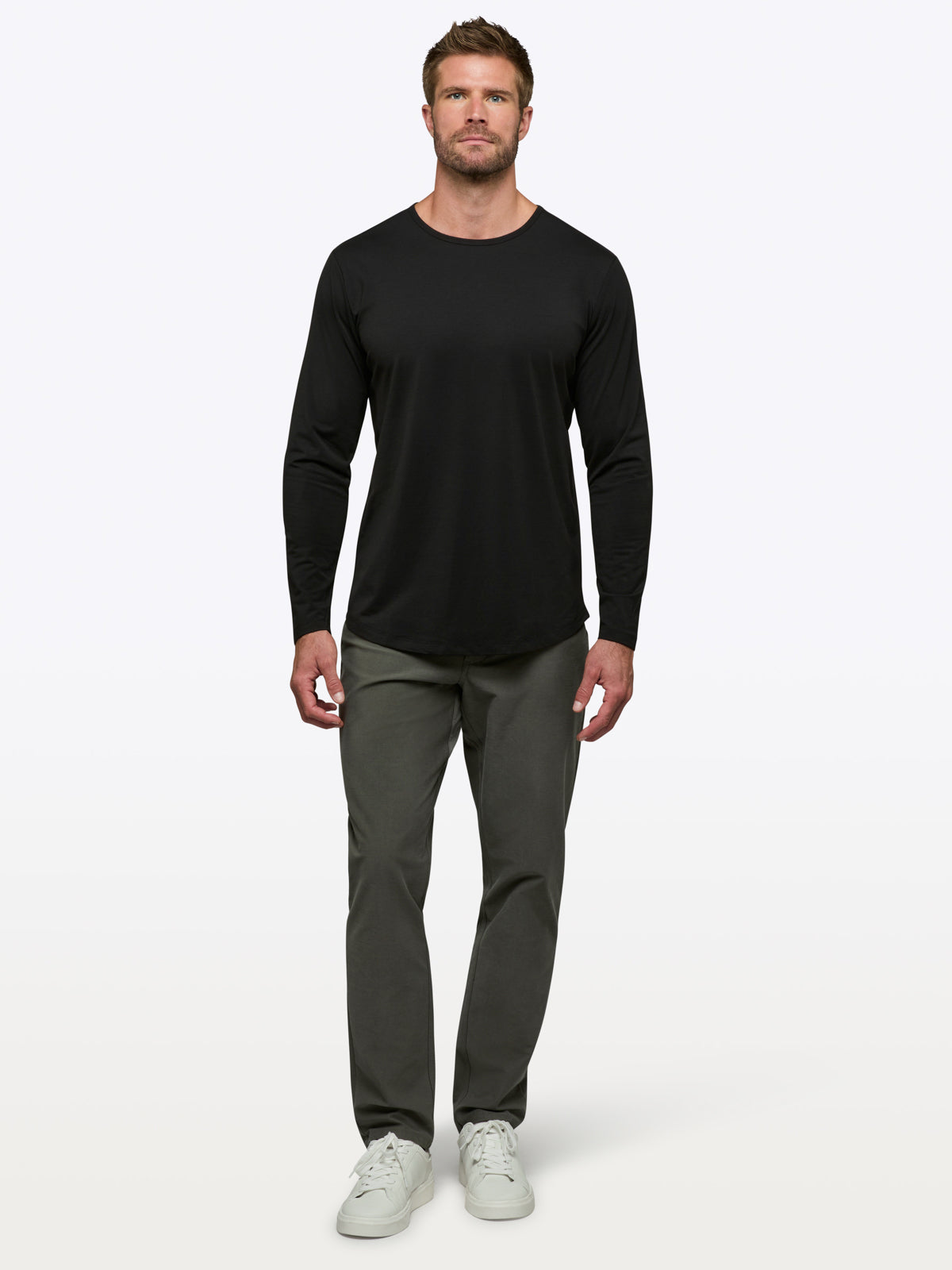 AO Long Sleeve Curve-Hem Tee