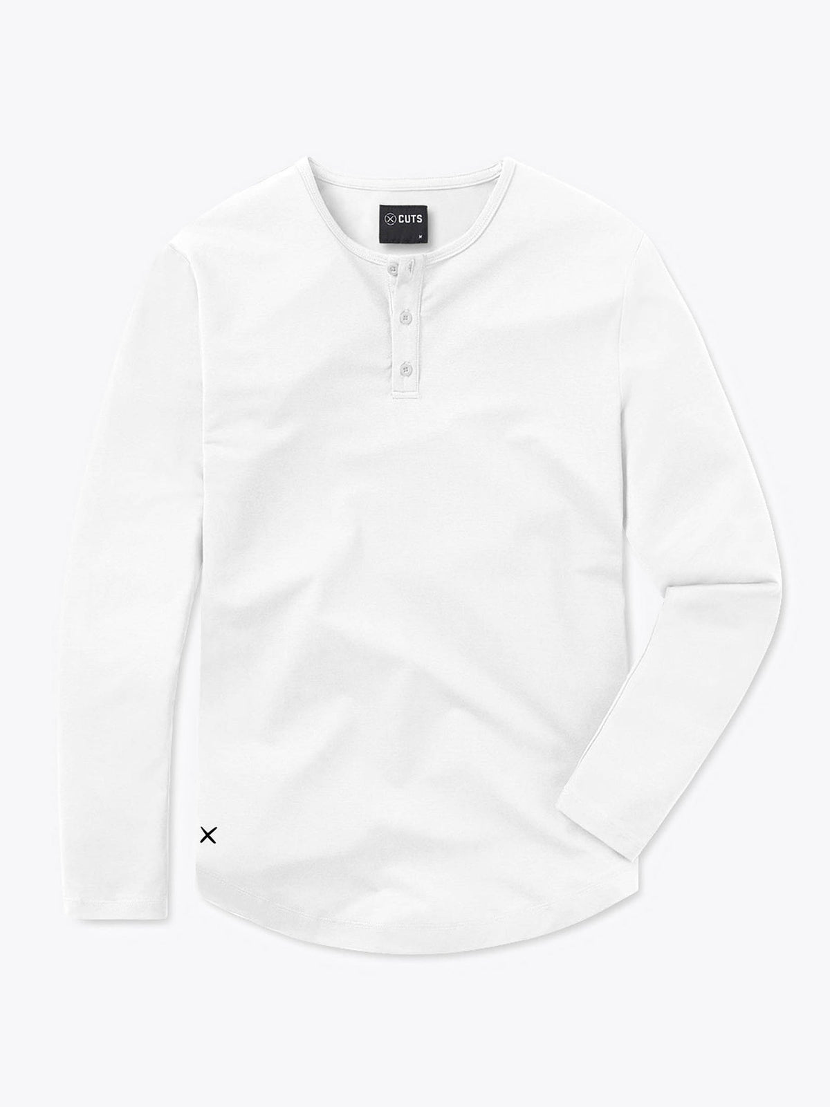 AO Long Sleeve Henley Curve-Hem