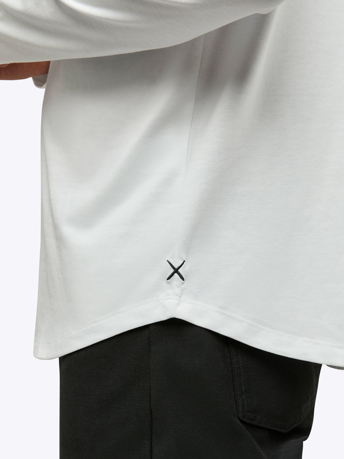 AO Long Sleeve Henley Curve-Hem