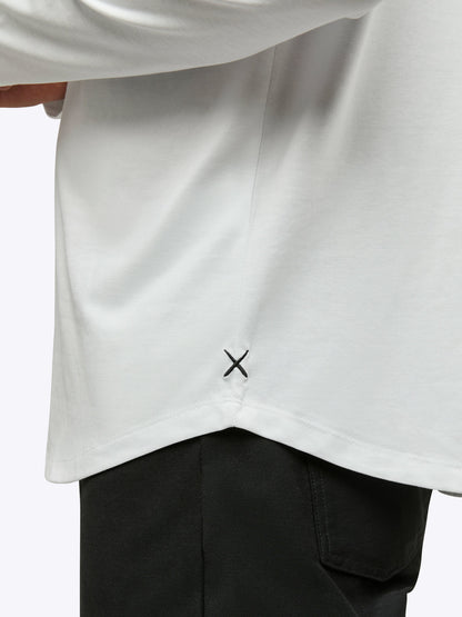 AO Long Sleeve Henley Curve-Hem